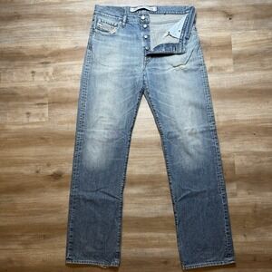 Vintage Diesel Kratt Jeans Men 34x34 Blue Relaxed Straight Distressed Fade Italy